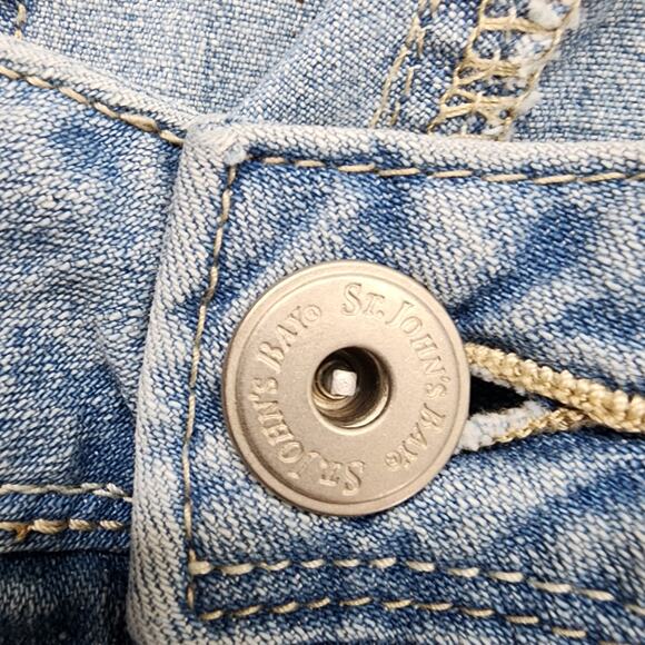 St Johns Bay Jeans Womens Size 16 Blue High Rise Capri Slim Leg Stretch Denim - Picture 2 of 11